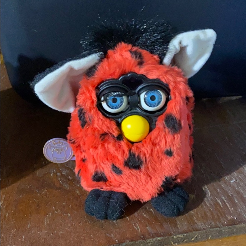 Red and black furby